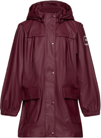 Rainwear Jacket Long Outerwear Rainwear Jackets Burgunder Müsli By Green Cotton*Betinget Tilbud