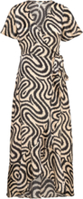 Objgreen Papaya S/S Wrap Long Dress A Maxiklänning Festklänning Multi/patterned Object