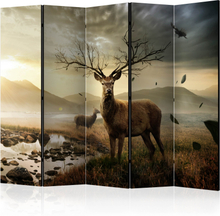 Skærmvæg - Deers by mountain stream II 225 x 172 cm