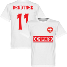 Denemarken Bendtner 11 Team T-Shirt - Wit - XXL