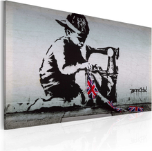 Billede - Union Jack Kid (Banksy) 60 x 40 cm