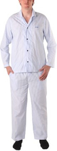BOSS Cotton Stripe Long Pyjama Blå/Hvit bomull Medium Herre