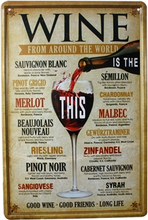 Emaljeskilt Wine from around the world