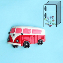 10 st Harts Cartoon DIY Creative Refrigerator Decoration (röd buss)