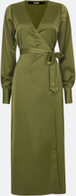 Downtown maxi-klänning i satin - Olivgrön