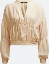 Lady shimmer chiffon blouse - Ljusbeige