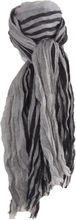 Gecrushte sjaal met strepen in lichtgrijs en zwart
