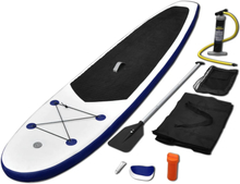 vidaXL Oppblåsbart padlebrettsett blå og hvit