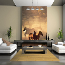 Fototapet - Vilde heste af steppe - 200 x 154 cm