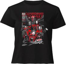 Guardians of the Galaxy The Freakin' Comic Book Cover Women's Cropped T-Shirt - Black - XS