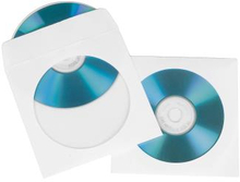 HAMA CD/DVD-ficka Papper Vit 100-pack