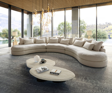 DELIFE Mega-sofa Estrea 500x250 cm Bouclé Crème wit ronde bank