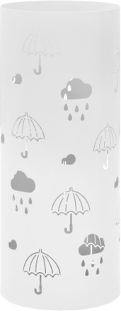 vidaXL Paraplystativ paraplyer stål hvit