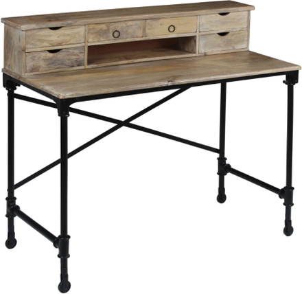 vidaXL Skrivebord heltre mango og stål 110x50x96 cm