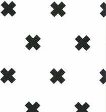 Noordwand Fabulous World Veggpanel Cross hvit og svart 67104-6