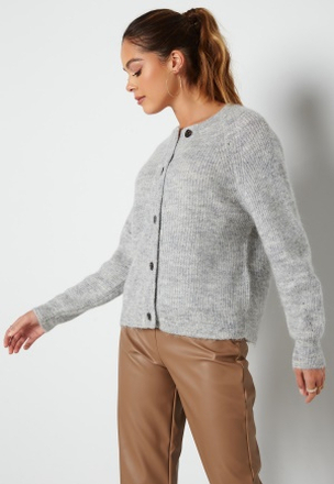 SELECTED FEMME Lulu LS knit short cardigan Light Grey Melange XL