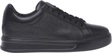 Low-top trainers in black saffiano leather