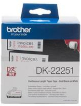 Brother DK-22251 | Papperstape | Löpande Rulle | Svart & Röd på Vit | 62 mm x 15.24m
