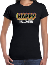 Halloween verkleed t-shirt dames - Happy Halloween - zwart - themafeest outfit