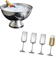 Champagnekylare & champagneglas, 4 st