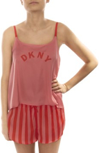 DKNY Walk The Line Cami And Boxer Korall Polyester X-Small Damen