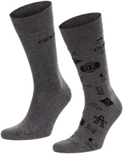 HUGO Strømper 2P RS Icons CC Socks Grå/Mørkegrå Str 39/42 Herre