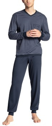 Calida Relax Streamline Pyjama With Cuff Blå bomuld X-Large Herre