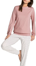 Calida Sweet Dreams Pyjama With Cuff Rosa gestreift Baumwolle Small Damen