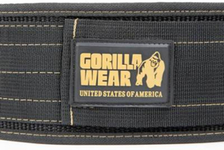 Gorilla Wear Nylon Lifting Belt, treningsbelte i svart/gull