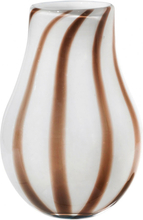 Broste Copenhagen - Ada Stripe vase 22,5 cm brun/hvit