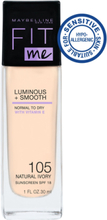 Maybelline New York Fit Me Luminous + Smooth Foundation 105 Natural Ivory Foundation Makeup Maybelline