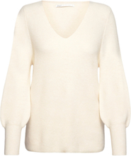 "Onlatia L/S V-Neck Cuff Knt Noos Tops Knitwear Jumpers Cream ONLY"