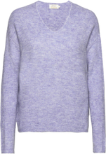 "Onlcamilla V-Neck L/S Pullover Knt Noos Tops Knitwear Jumpers Purple ONLY"