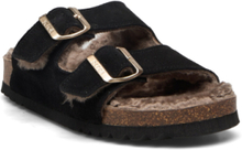 Sl Josephine Suede Black Shoes Mules & Slip-ins Flat Mules Black Scholl