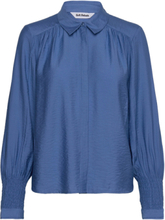 Srtasha Shirt Tops Blouses Long-sleeved Blue Soft Rebels