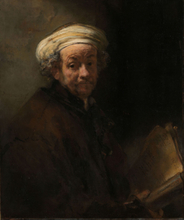 Schilderij - Rembrandt van Rijn, Zelfportret als de apostel Paulus, 1661, 80x100cm