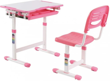 Vipack Justerbart skrivbord för barn med stol Comfortline 201 rosa vit