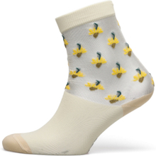 Embla Flower Socks Lingerie Socks Regular Socks Creme Swedish Stockings*Betinget Tilbud