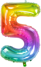 Sifferballong Regnbågsfärgad Stor - Siffra 5