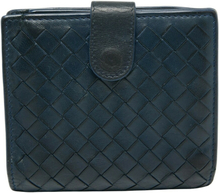 Pre -eide Intrecciato Leather French Compact Wallet