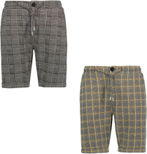 SUBLEVEL Herren Sweat-Shorts im Glencheck-Muster kurze Hose H17860O661905K Gelb oder Braun