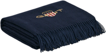 Archive Shield Throw Home Textiles Cushions & Blankets Blankets & Throws Navy GANT