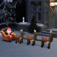 vidaXL Oppblåsbar julenisse og reinsdyr LED 490 cm