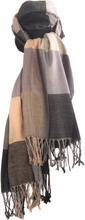 Pashmina sjaal met kleurvlakken in beige en grijs-tinten