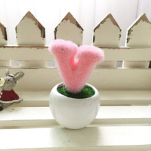 4 PCS Love Simulation Flower Pot Home Decoration Plant Potted Decoration(Pink V)