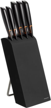 Edge Knife Block With 5 Knives Home Kitchen Knives & Accessories Knife Blocks Svart Fiskars*Betinget Tilbud