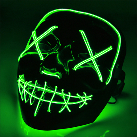 El Wire Purge LED Mask - Grön