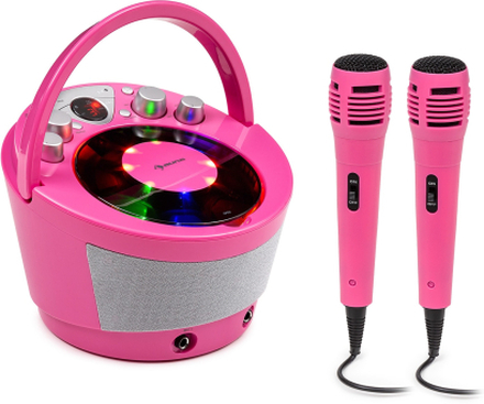 SingSing BT Karaokeanläggning 2 x mikrofon CD-spelare BT LED-ljuseffekt mobil