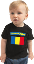 Romania t-shirt met vlag Roemenie zwart voor babys