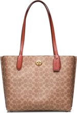 Willow Tote Designers Shoppers Beige Coach